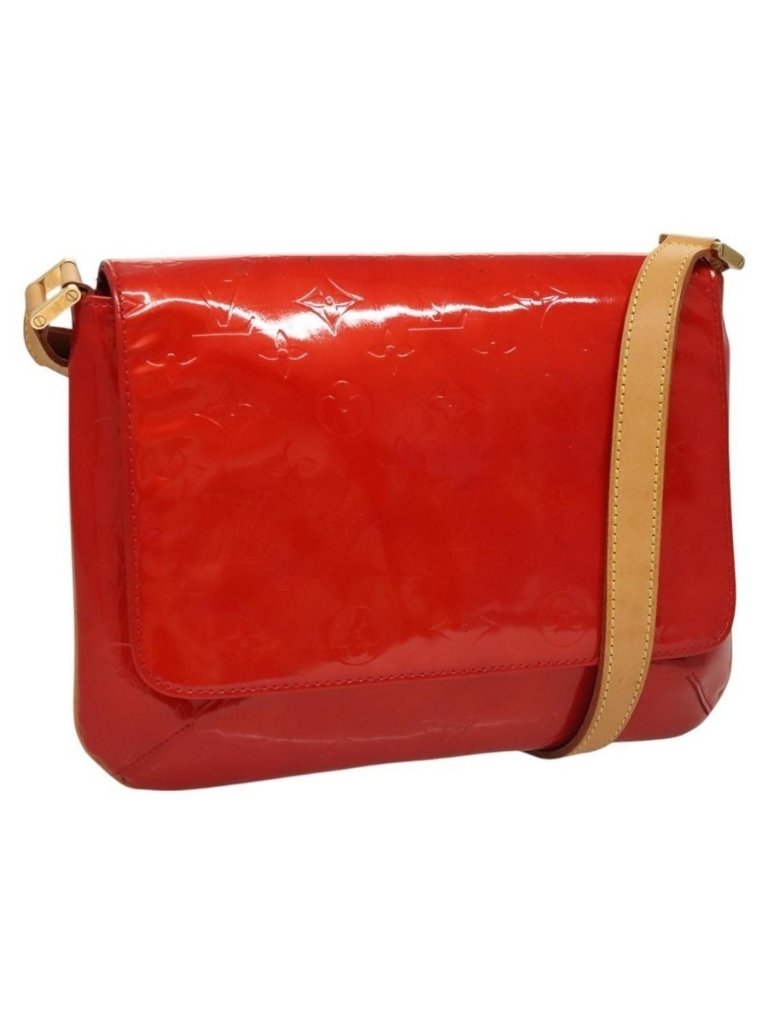 Authentic Louis Vuitton Monogram Vernis Thompson Street Bag Red M91094 Lv